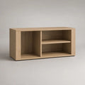 Offener Schuhschrank aus melaminbeschichteter Spanplatte, Helle Eiche, 100 × 35 × 55 cm