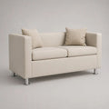 2-Sitzer-Sofa mit 2 Zierkissen, Stoffbezug, Creme/Silber, 152 x 80 x 78 cm