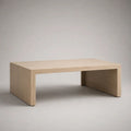 Rechteckiger Couchtisch aus MDF mit Eichenfurnier, Hellbraun, 100 × 60 × 40 cm