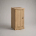 Schmaler Holzschrank mit 1 Tür, Natur/Schwarz, 45 × 40 × 90 cm