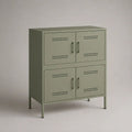 Metall-Sideboard mit 4 Türen, Olivgrün, 80 × 40 × 100 cm
