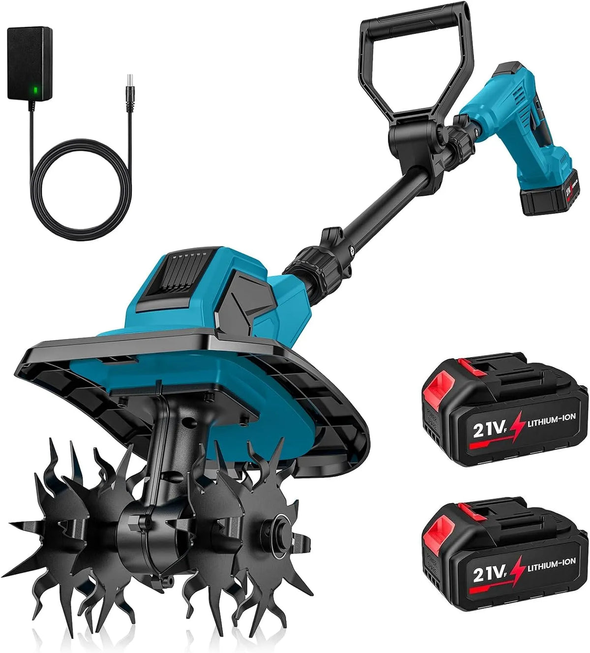 Makita Motorhacke, Akku für 18V Batterie, Leistung 550 W, Arbeitsbreite 17 cm, Arbeitstiefe 24 cm, mit 2 x 4,0 Ah Batterien, 360 U, min