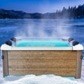 Whirlpool, 140 Massagedüsen, BRAST MSpa Amber Aero Plus mit Fester Außenwand, 180x180x65cm für 6 Personen, Ganzjähriger Einsatz Winterfest