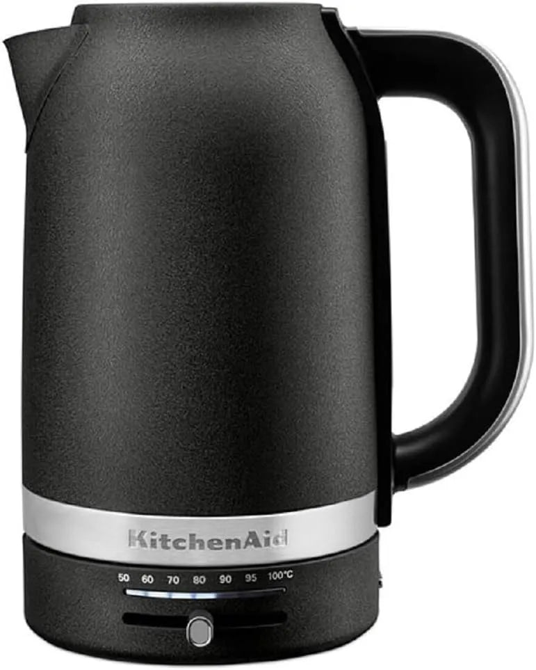 KitchenAid Wasserkocher 5KEK1701EBK C-100, Fassungsvermögen 1,7 L mit digitaler Temperatureinstellung, 50 °C, 30 Min, Leistung 2400W, LED-Display