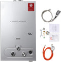 Warmwasserbereiter, Fassungsvermögen 12L 24KW Tragbarer Gas Durchlauferhitzer Propangas Campingdusche, mit Gasdruckminderer