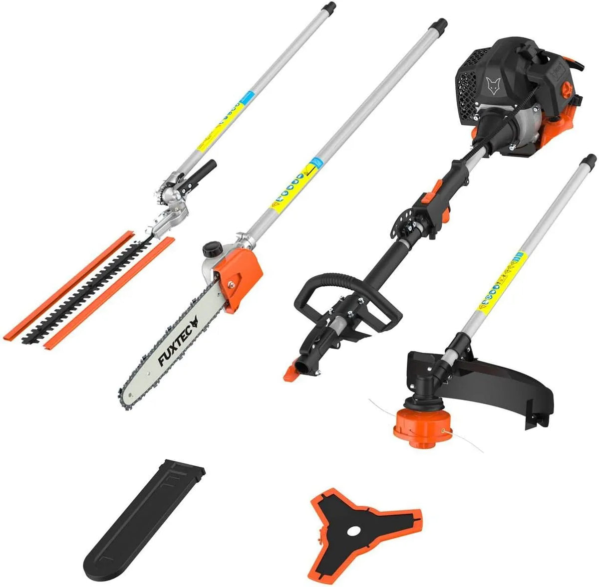 Fuxtec Motorsense FX-MT152 4in1, 2-Takt Test Oberklasse 1,4, Benzin Multitool 52 cc, Profi-Tragegurt & 3 PS Leistung