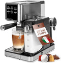 Nespresso Espressomaschine 2in1 PC-ES 1266, 20 bar, ProfiCook, für Kaffeepulver und kompatible Kapseln, Siebträgermaschine, Siebträger für Espresso