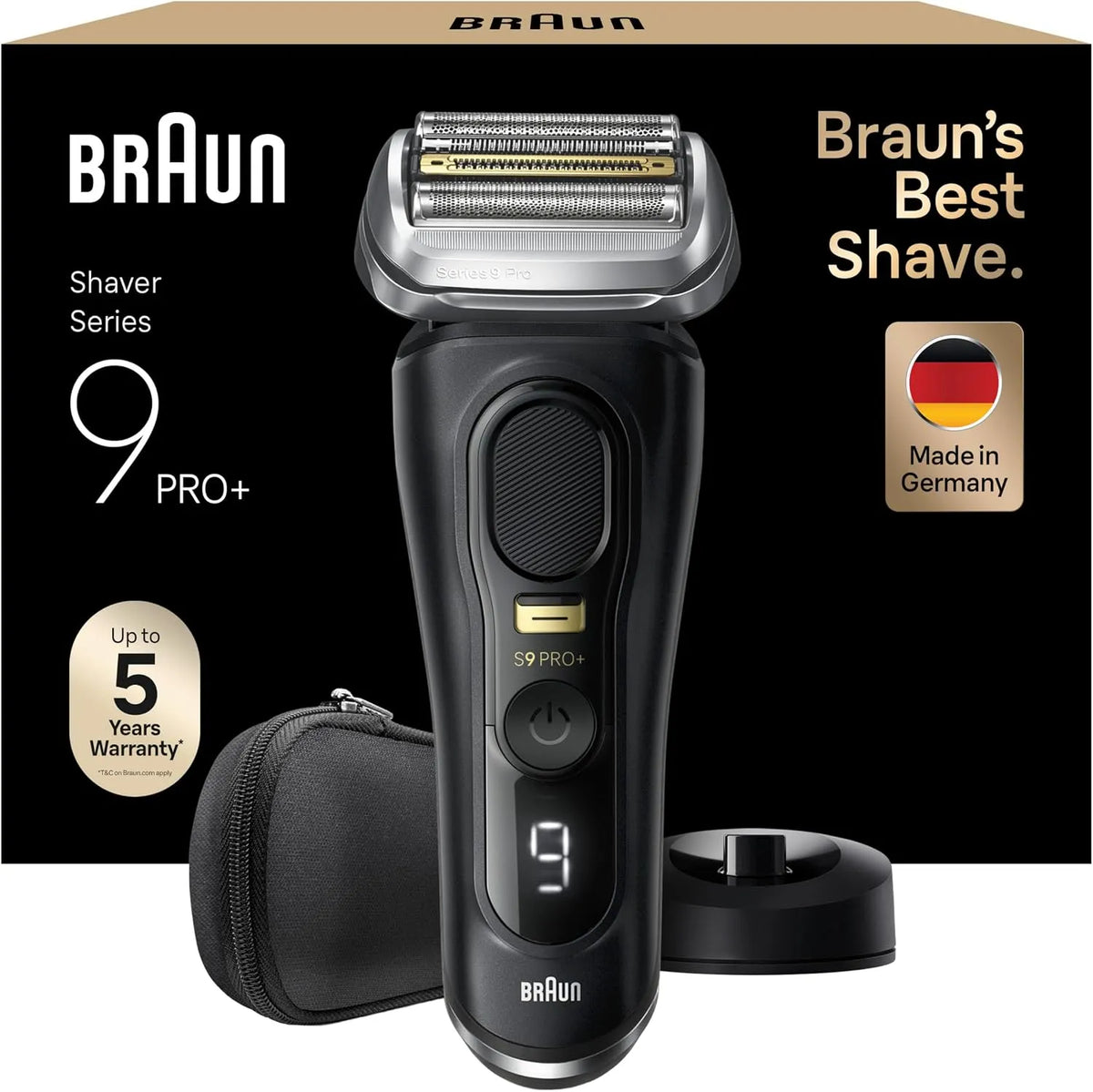 Braun Modell 9510s, 60 Min Akku, Series 9 Pro+ Rasierer Herren Elektrisch, Elektrorasierer mit 5 Rasierelementen, Langhaarschneider ProTrimmer
