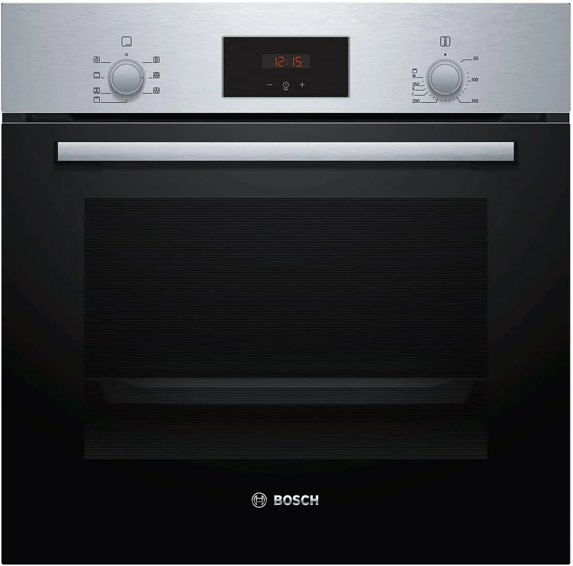 Bosch Backofen HBF133BR0, Serie 2 Einbau, Maße 60 x 60 cm, 3D Heißluft Backen auf 3 Ebenen, EcoClean Direct Reinigungshilfe, LED-Display, Updated