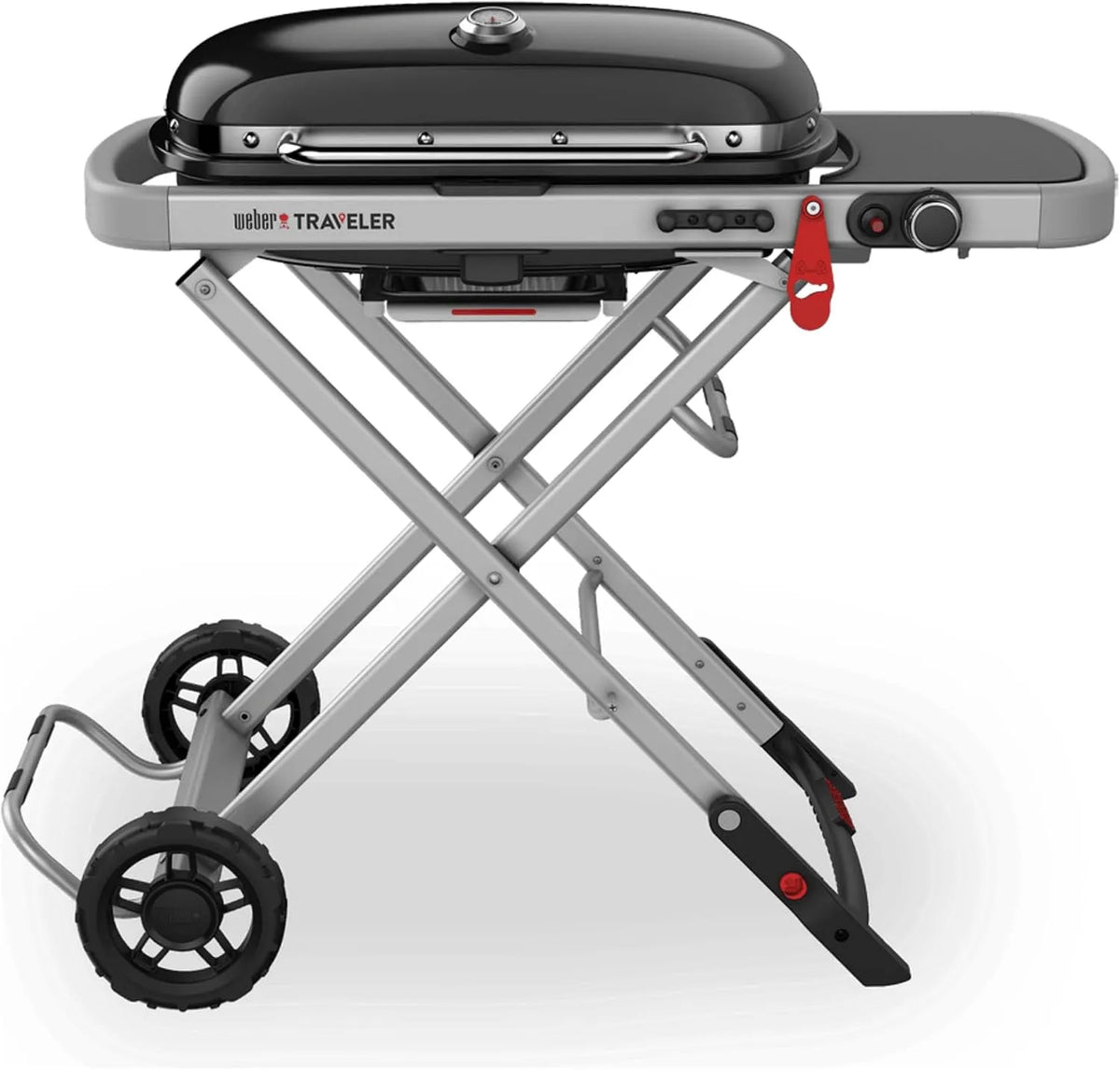 Gasgrill Weber Traveler, 2065 cm² Grillfläche, Klappbarer tragbarer mit Rädern, in Schwarz, 111 cm Breite, 1 Brenner