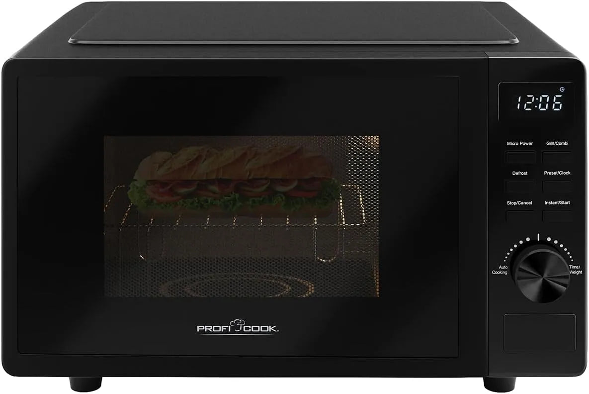 Mikrowelle MWG 1278 ProfiCook, mit Grill 20L, inklusive. Grillrost: 23 x 20cm,1150W, ohne Drehteller für gleichmäßige Wärmeverteilung, PC