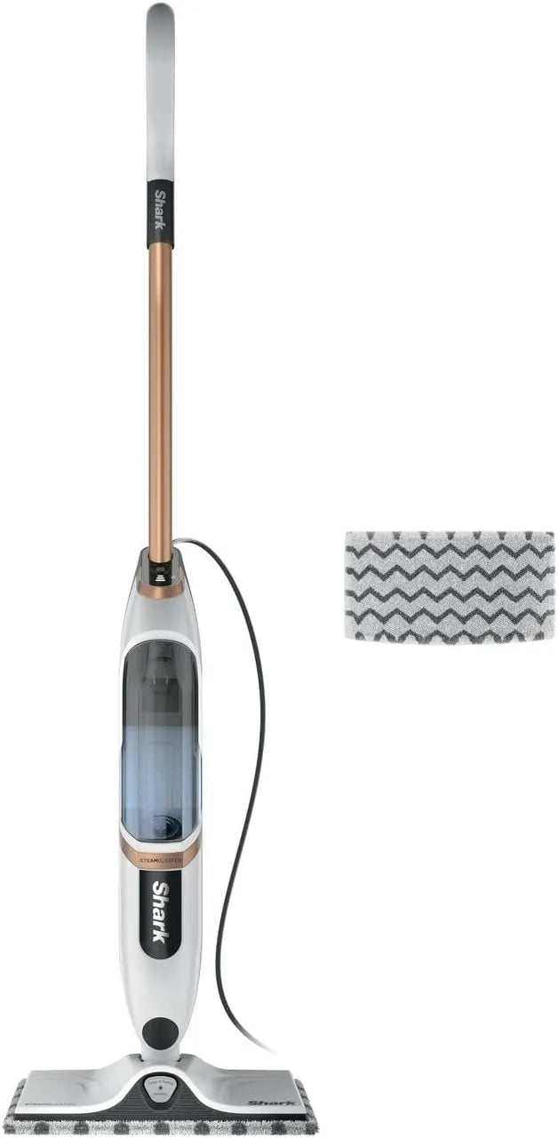 Shark Dampfreiniger S2001EU, 2 waschbare Dirt Grip Soft-Scrub-Pads, SteamSpot mit Steam Blaster-Technologie für Hartböden, Leichter