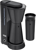 WMF Kaffeemaschine, Thermobecher to go, 870 Watt, Küchenminis Aroma Filterkaffeemaschine mit Thermoskanne, edelstahl in Schwarz matt, Timer