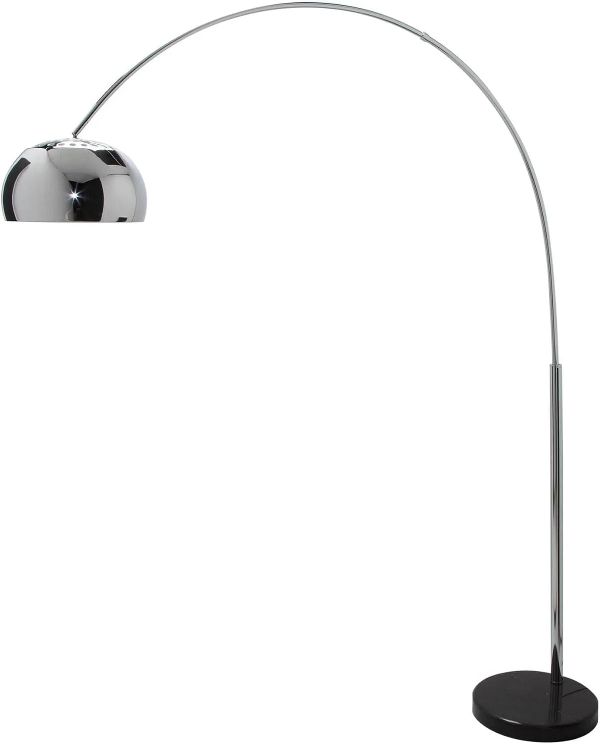 Modell LOUNGE DEAL 170-210cm Ausziehbare Bogenlampe, chrom, Marmorfuß, Stehlampe