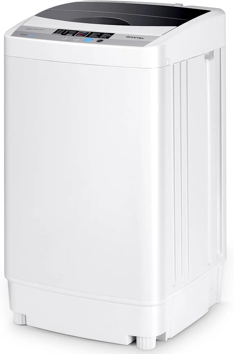 Costway Waschmaschine, Gewicht 4,5KG, Mini 310W, 50×50×85cm klein für Appartement, Toplader Waschvollautomat mit Pump, Schleuder, Display, Wohnmobil
