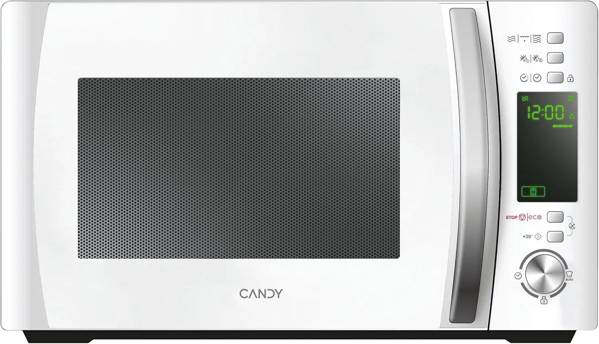 Candy Mikrowelle, Leistung 700 W Mikro, Fassungsvermögen 20L, Auftaufunktion, Weiß, 3-in-1 mit Grill, Leistung 1000 W Grillfunktion, 5-Stufen