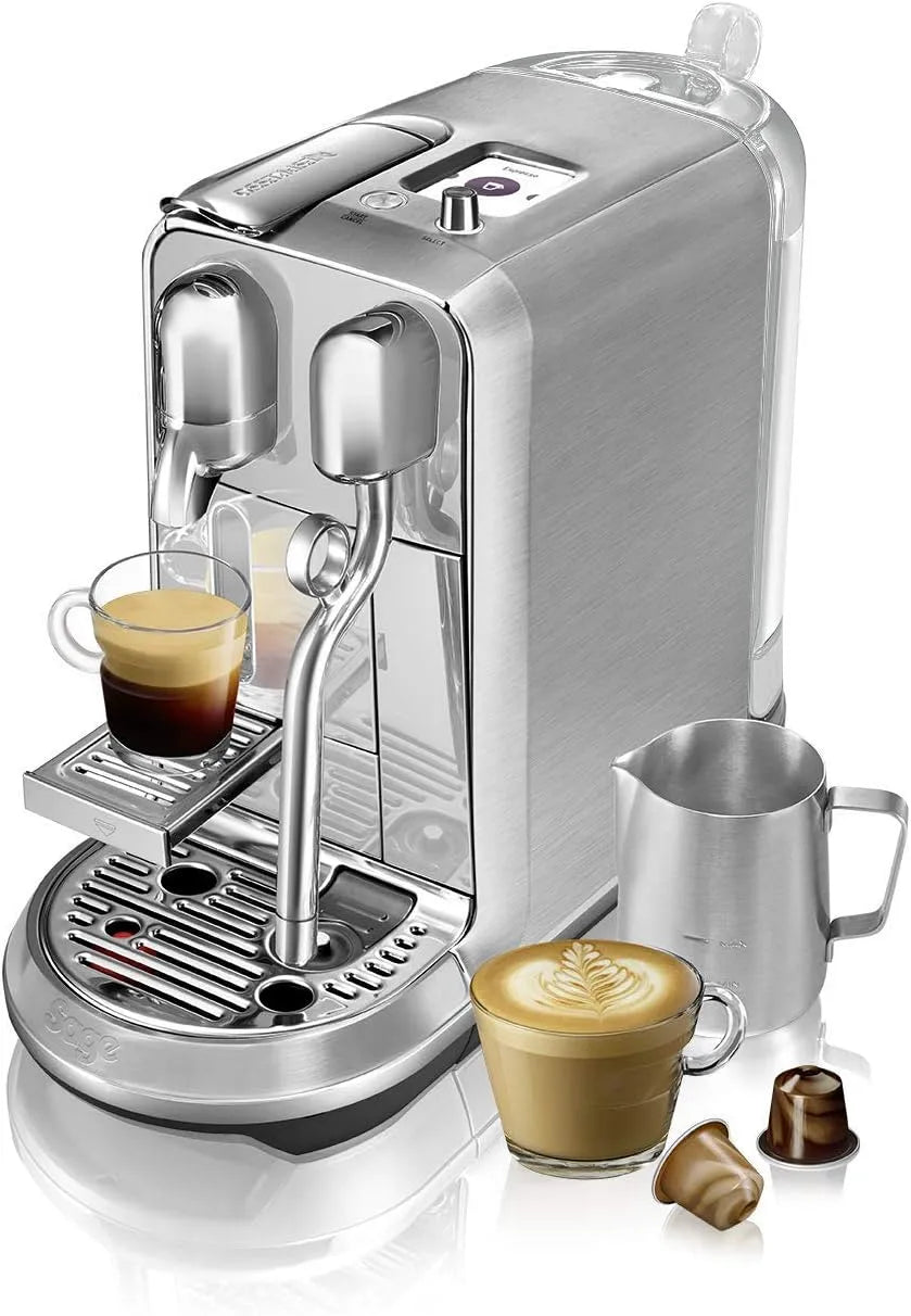 Sage Nespresso Modell SNE800BSS, Gebürstetes Edelstahl, the Creatista Plus Kaffeekapselmaschine