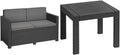 Sofa Keter, 2-Sitzer, Graphite, Farbe Grau, Maße 59 x 59 x 43 cm, Allibert by Gartenlounge Victoria, quadratisch