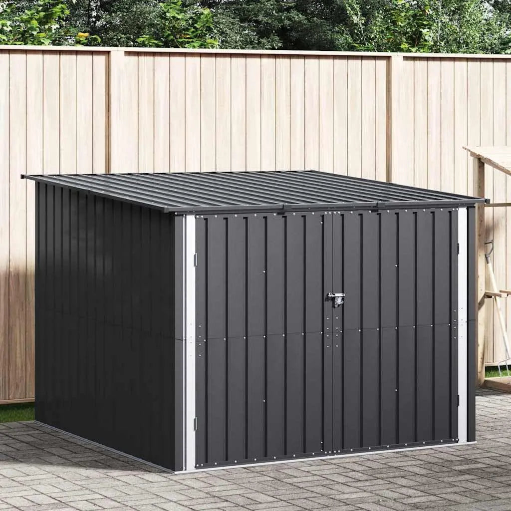 Gartenhaus, Fahrradschuppen 3 Stück Anthrazit 215 x 206 x 157 cm Metall Aufbewahrung Lagerbox Robust Wetterfest Sicher