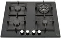 Kochfeld 4Z-KHG, 4 ZONEN, Wok Brenner, Autark, Gehärtetes Sicherheitsglas, K&H Glas Gaskochfeld 58cm, Gasherdplatten Erdgas, Gasbetrieben