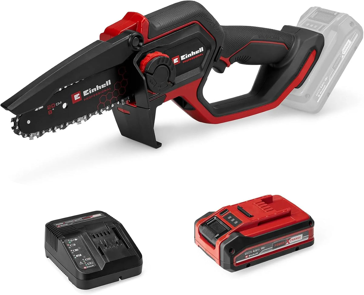 Einhell Professional Akku-Astkettensäge GP-PS 18, Professional Akku-Astkettensäge /20 Li BL Power X-Change, inklusive. 4,0 Ah PLUS Akku &Ladegerät