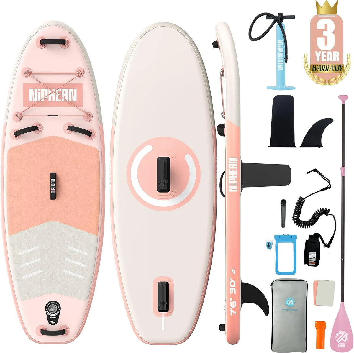 Up Paddling Board mit Sitz Niphean Stand, Standup Paddle Board mit +30% Balance StabilTrac-Finne, Ultraleichtes, SUP Board für Frauen