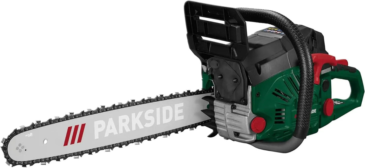 Parkside Motorsäge PBKS 53, Benzin Kettensäge, 2-Takt Benzinmotor, max. 22,1 m, Schnittlänge: ca. 44 cm, 2,72 PS
