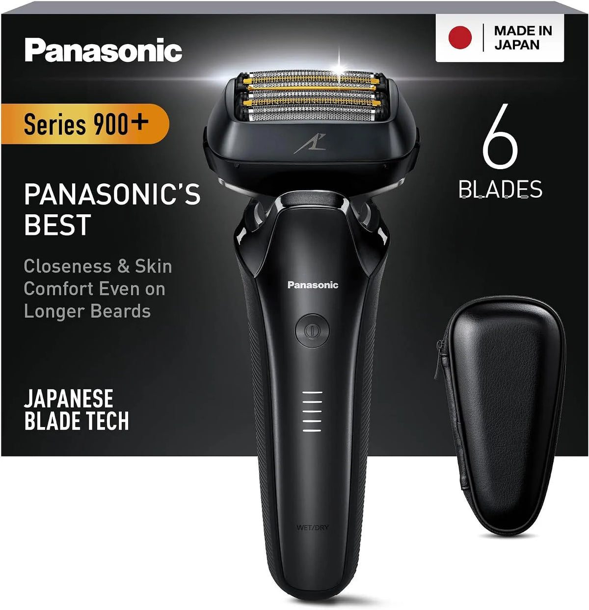 Panasonic Modell ES-LS6A-K803 Multi-Flex-22D-Kopf, kabelloser -Rasierer, Nass- und Trockenrasierer mit 6 Klingen für Männer, Mattschwarz