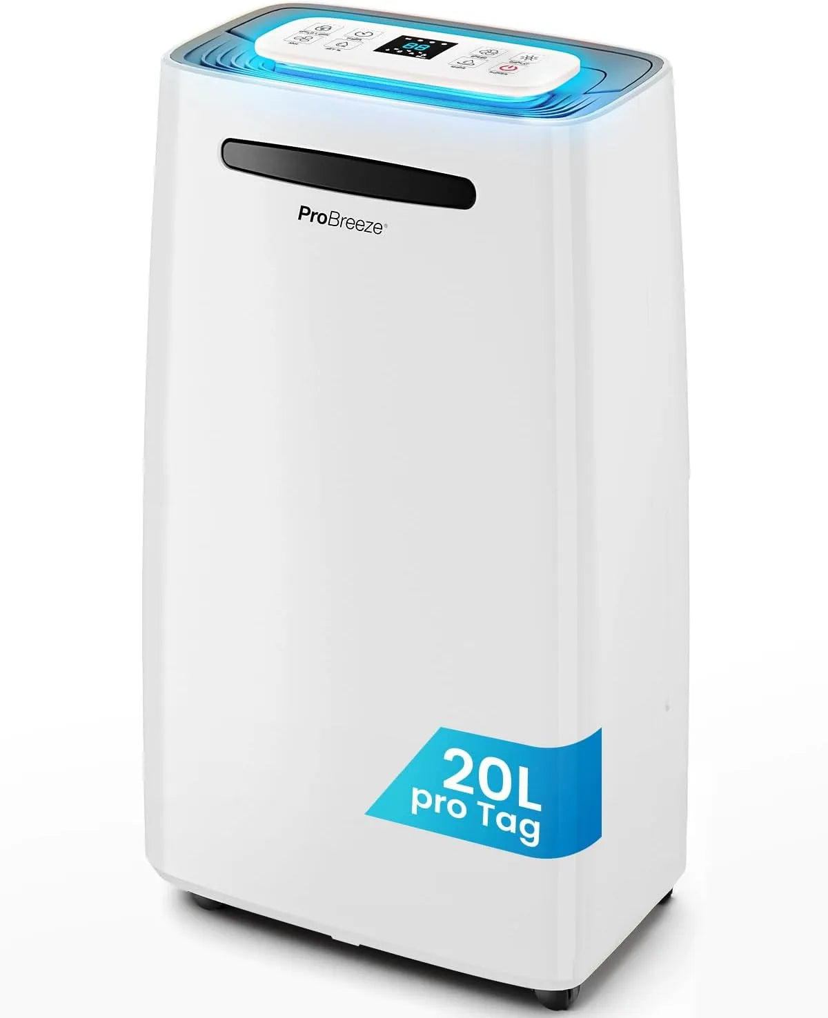 Luftentfeuchter 24h Pro Breeze, Fassungsvermögen 20L in Entfeuchtungsleistung, Raumgröße ca. 195m³, ~30 m², mit 4 Betriebsarten, Wäschetrocknung