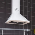 Dunstabzugshaube, Wandhaube GCH C 046 WH 6 inklusive. Kohlefilter, Breite 60 cm, 1000m³/h, Saugstark 1000m³, 3 Stufen, Weiß, Ablufthaube, Umlufthaube