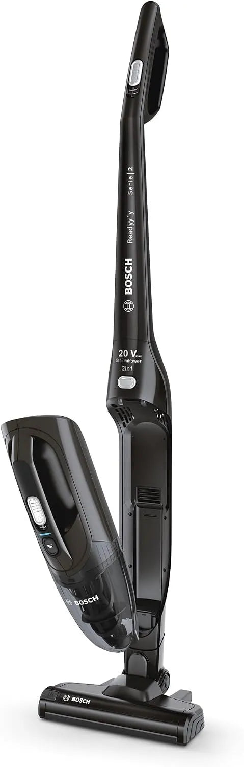 Bosch Akku-Staubsauger 2in1 20Vmax BBHF220, 2 Stufen, beutellos, hohe Saugkraft, in freistehender Ausführung, Readyy'y Serie 2, kabellos