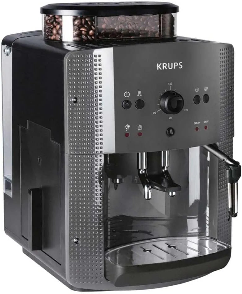 Krups Espressomaschine EA810B, Leistung 1.450 W, in freistehender Ausführung, Titan, Fassungsvermögen 1,7 l, Kaffeevollautomat, integriertes Mahlwerk