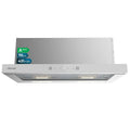Cecotec Dunstabzugshaube 704400, Breite 70 cm, Saugleistung 431,2 m³/h, Bolero Flux TLT Glass White A+++, DC-Motor, niedriger Stromverbrauch