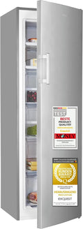 Exquisit Gefrierschrank GS5271-NF-H-040E, Fassungsvermögen 204 l Nutzinhalt, 39 dB, Energieklasse E, NoFrost, Schnellgefrieren, Türalarm, hohe Bauform