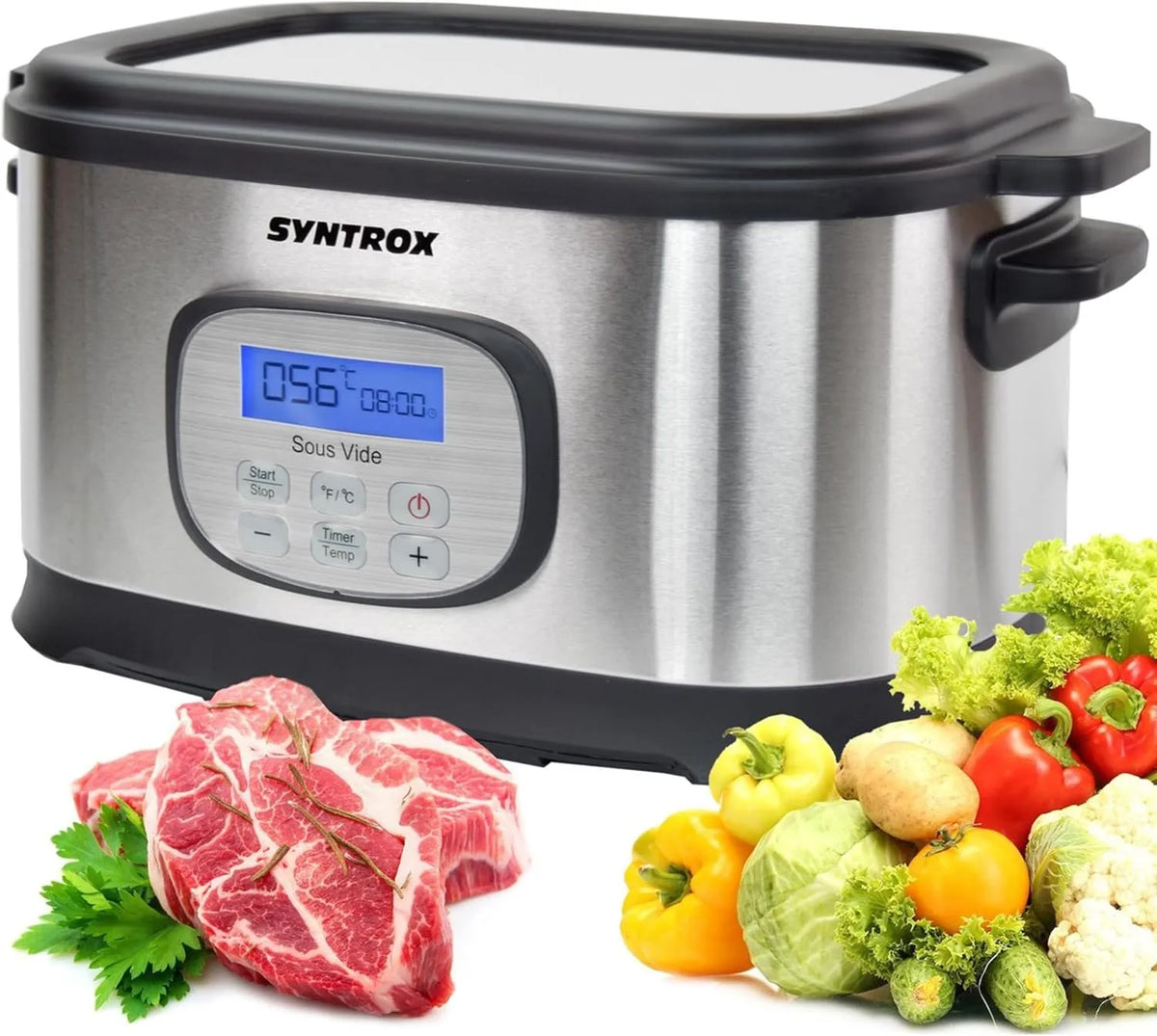 Modell 16 Sous Vide Garer in1 Syntrox Germany, Kocher Marsipu, Multikocher, Vakuumgarer, Konstante Temperaturkontrolle, Einfache Bedienung