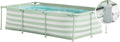 Pool, Weiß Gestreift Aufstellpool 260x160x65 cm inklusive. Zubehör, Swim Essentials, Grün