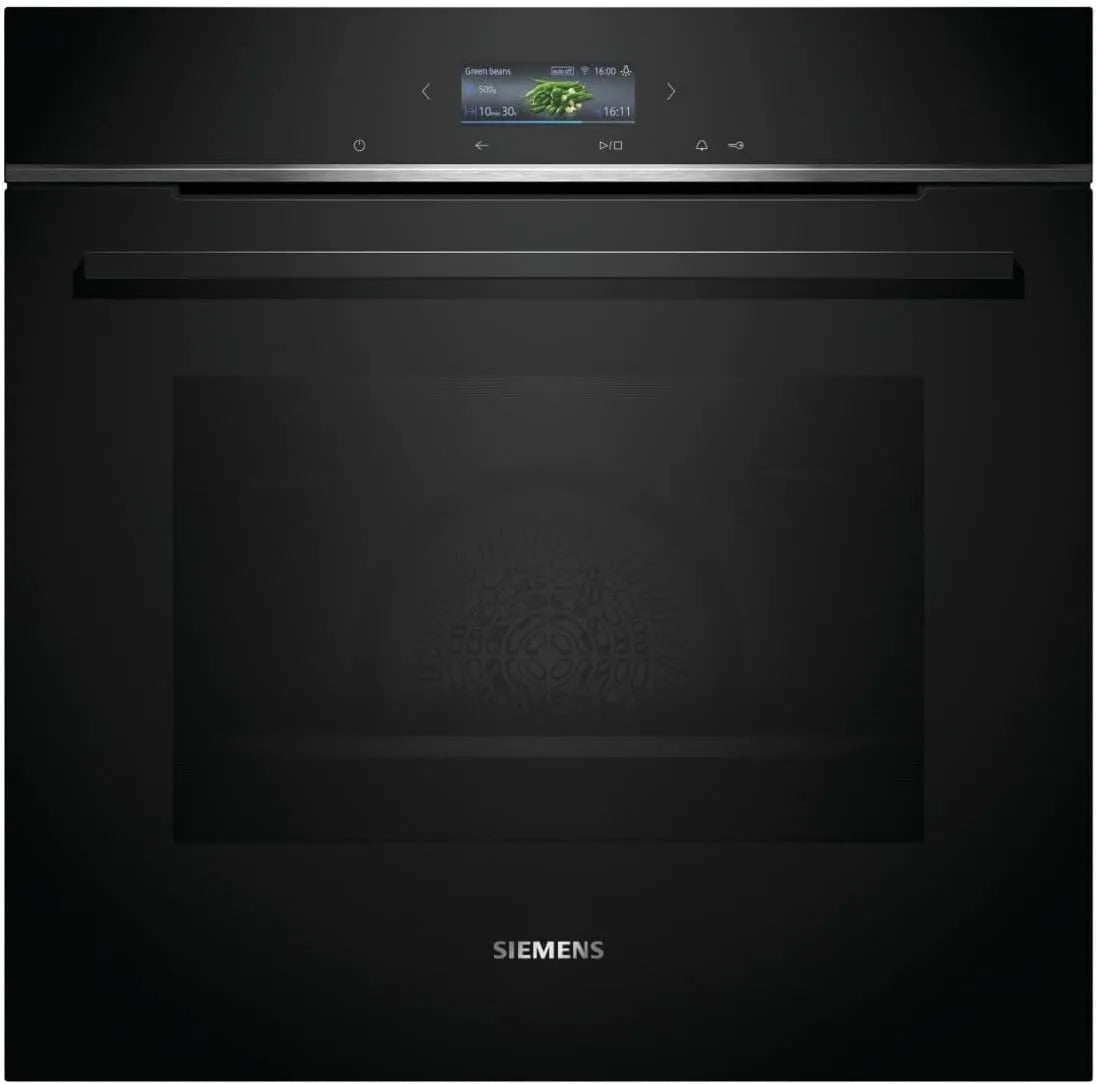 Siemens Backofen HB734G1B1 iQ700, Smarter Einbau, ecoClean & humidClean Selbstreinigung, Automatikprogramme, in Schwarz, Maße 60 x 60 cm, Air Fry