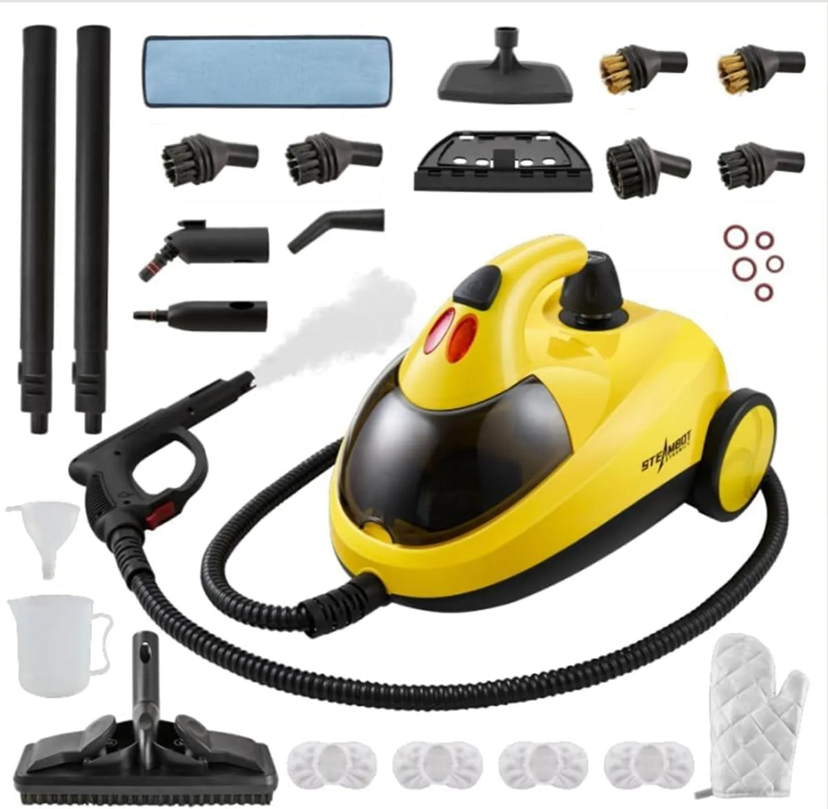 Dampfreiniger, mit 28-in-1 leistungsstarker, Tiefenreinigung für Zuhause, Böden, Autos, Fliesen, Fugenmörtel, Ofen, Hain