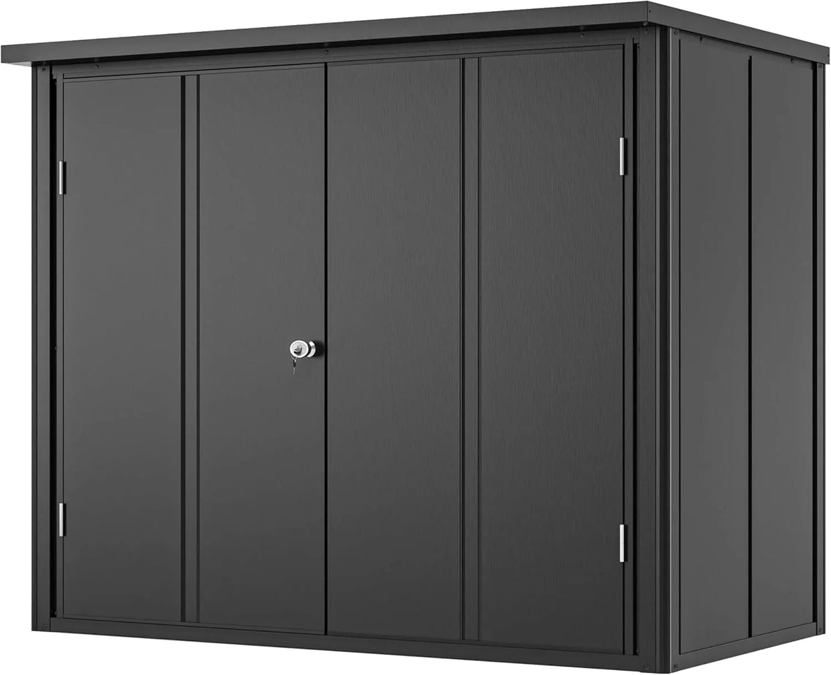Geräteschrank Metall Maße 156x84x131 cm Gartenschrank anthrazit inklusive. Fußboden GFP Primeyard