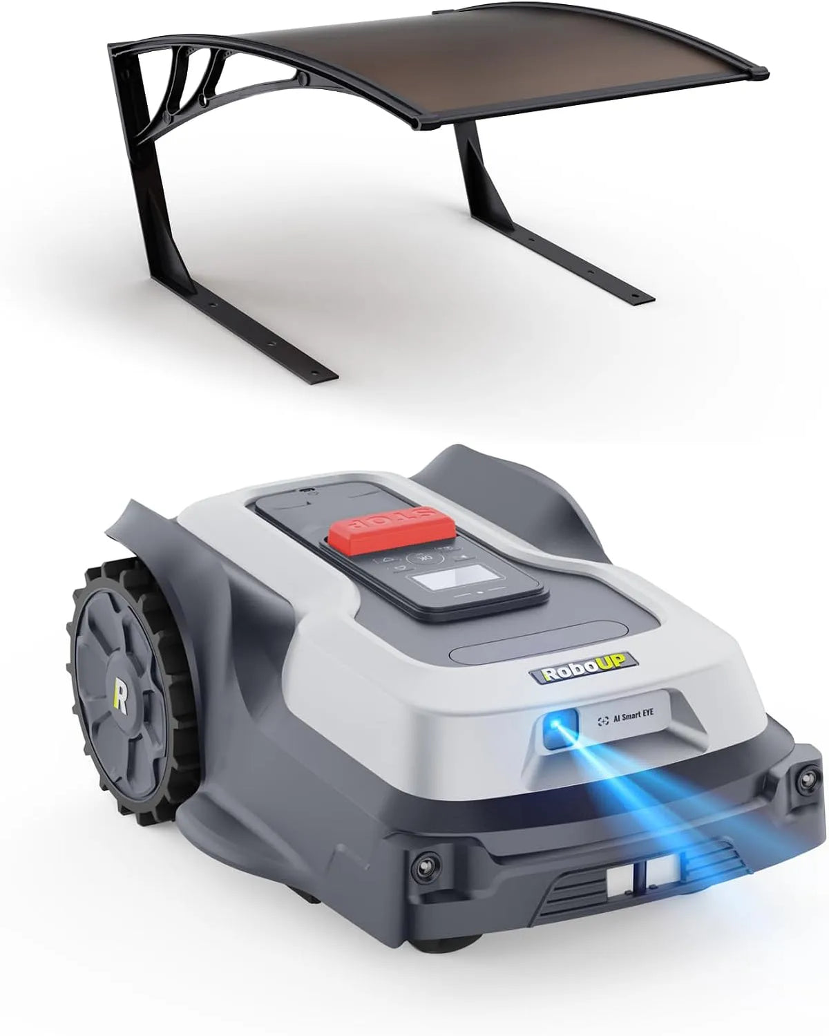 Rasenmäher T600, Hinderniserkennung Mehrzonenverwaltung für Fläche bis zu 800㎡, Mähroboter mit Garage, Dratlosse RTK + KI Gesteuerter Roboter