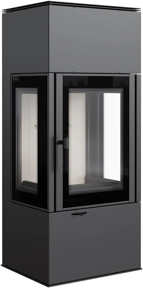 Holzofen RRØ 150, Leistung 8 kW, Maße 122,4 x 52,1 x 43,8 cm, Gewicht 140 kg, 150 mm, BImSchV Stufe 2, 15a B-VG, KRATKI Stahlofen THOR VIEW