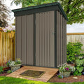 Gartenhaus Braun, 162 x 92 x 180 cm für den Außenbereich, Pultdach, Fahrradgarage, UDPATIO Metall mit 1.5 m², Geräteschuppen