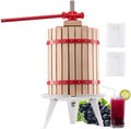 Vevor Entsafter, Fassungsvermögen 18 L, mit Massivholzkorb mit 8 Blöcken, Obstweinpresse Obstmühle, robuster manueller, Saftpresse für Küche