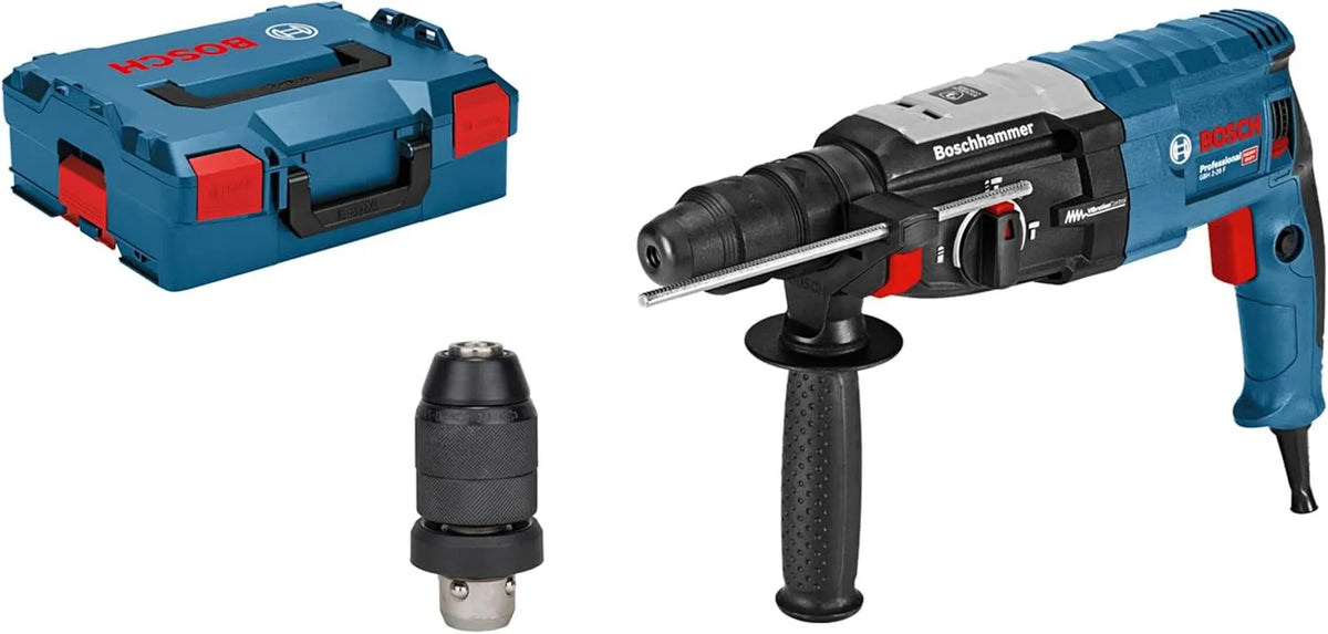 Bosch Professional Bohrhammer GBH 2-28 F, Tiefenanschlag 210mm, Wechselfutter SDS-plus, inklusive. Zusatzhandgriff, Schnellspannbohrfutter 13mm