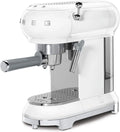 Smeg Modell ECF01WHEU, Fassungsvermögen 1 l Wassertank, Leistung 1350W, Manual Espresso -Maschine, Cappuccino -System, Thermoblock, Weiß