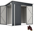 Outsunny Gerätehaus, Metall 2,68 m², abschließbar Geräteschuppen mit 3 Türen Lüftung Pultdach Handschuhen, Maße 234 x 132 x 185 cm