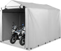 Costway Gerätehaus, Zeltgarage für Fahrräder Motorräder Gartengeräte, Garagenzelt 160 x 218 x 164 cm, Silbergrau