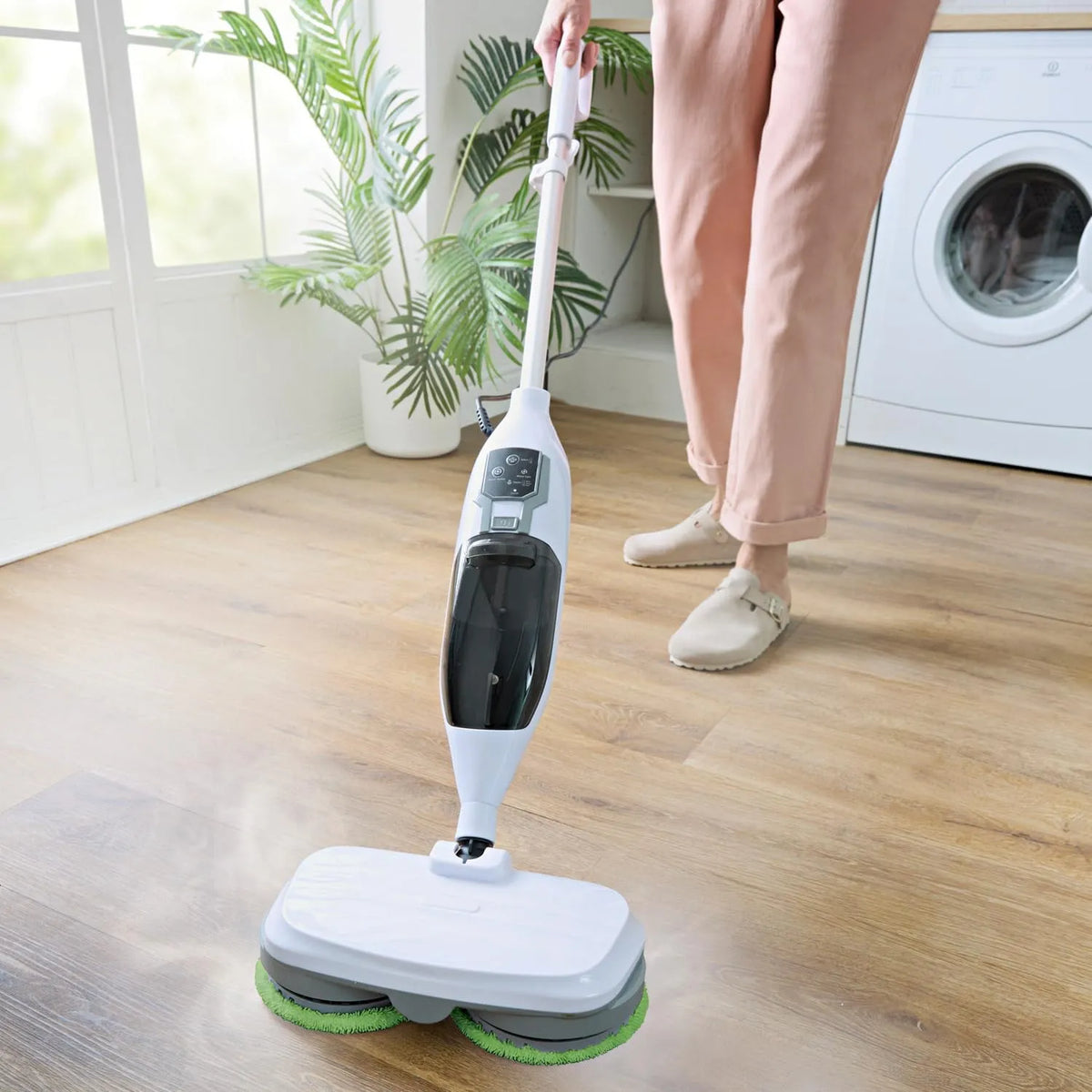 Dampfreiniger, 3 PAGEN Rotierender Mop 2-in-1 inklusive. 10-tlg. Zubehör, Reiniger für Böden, Bad, Fugen, Flächen, Polster & mehr