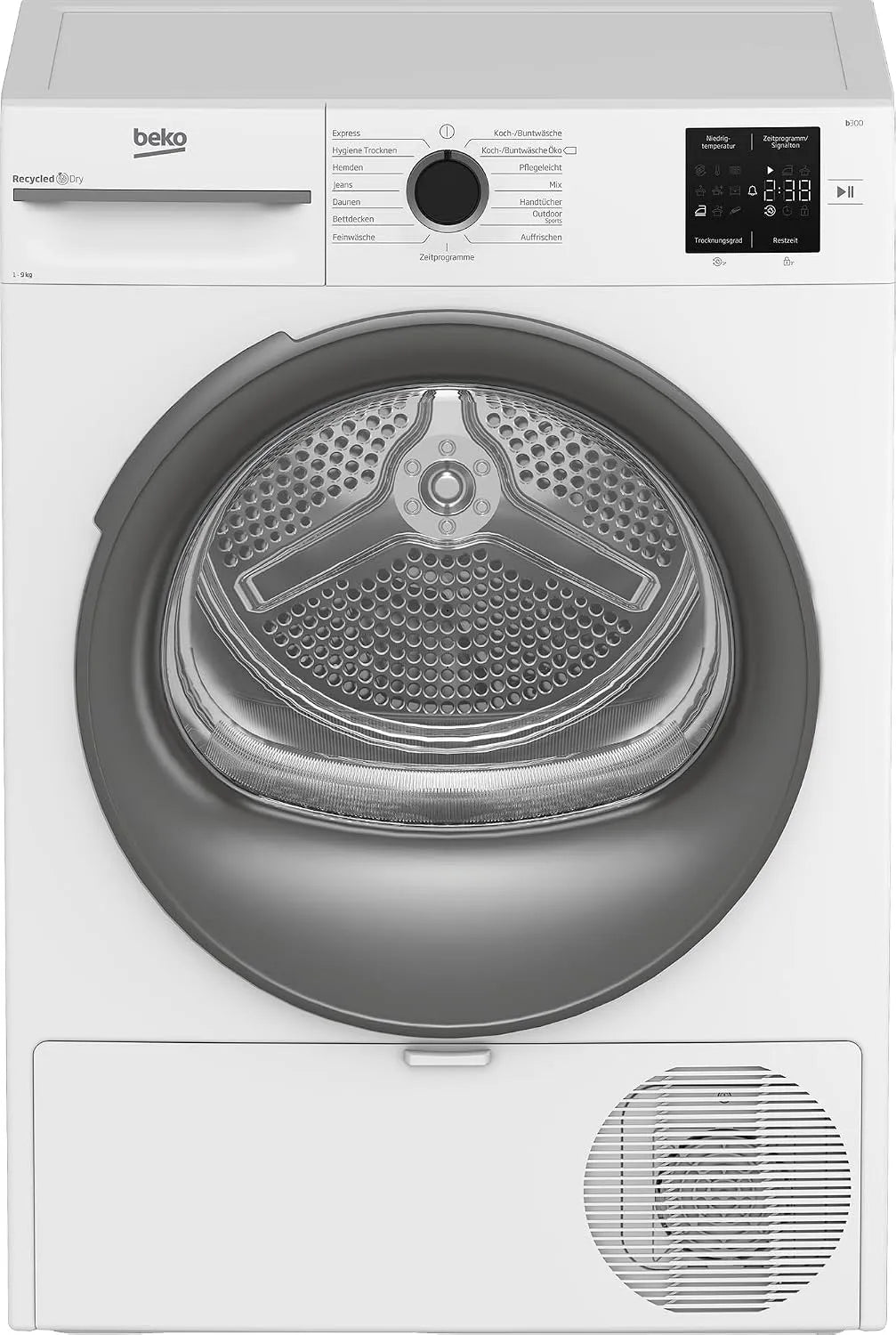 Beko Wärmepumpentrockner BM3T39210W1, 15 Betriebsprogramme, allergikergeeignet, Express, Gewicht 9 kg, Wäschetrockner, Weiß
