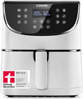 Heißluftfritteuse COSORI, Airfryer Testsieger 2024, 11-in-1 Air Fryer 5,5L, 97,3 Prozent ölsparend, 67,5 Prozent energiesparend, Weiß
